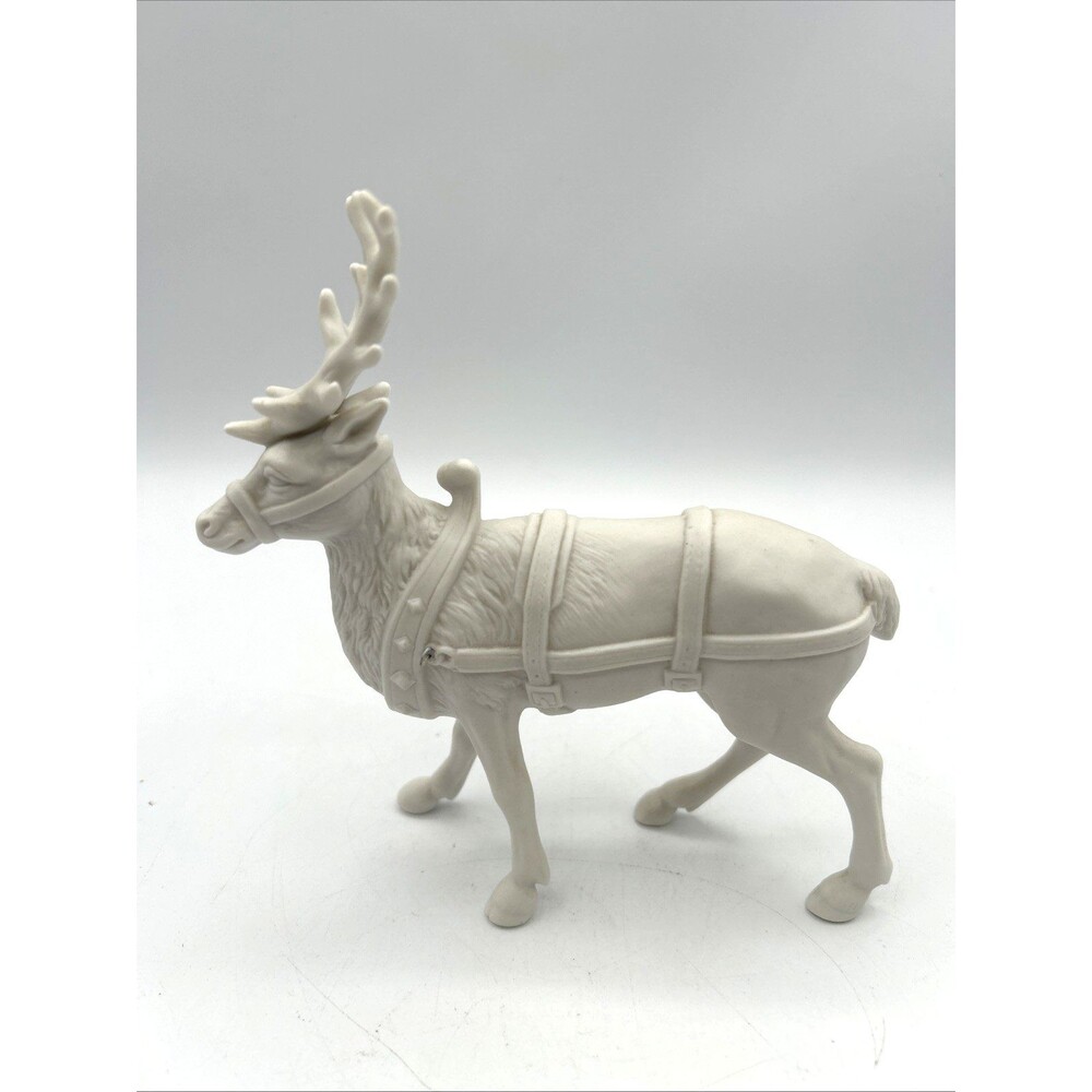 VTG Dept 56 Winter Silhouette Treasures Santa's Reindeer Figurine 7796-8 White
